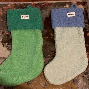 Crayola Cozy Green and Blue Stockings